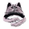 Gothic Dark Style Plush Cat Ear Hat, Punk Rock Warm Winter Hat, Trendy Thermal Headwear for Women