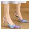 Pointed Toe Women Sandals High Heels Dress Shoes Sexy Stilettos Pumps Elegant Woman Shoes 2025 Summer Retro Designer Lady Shoes