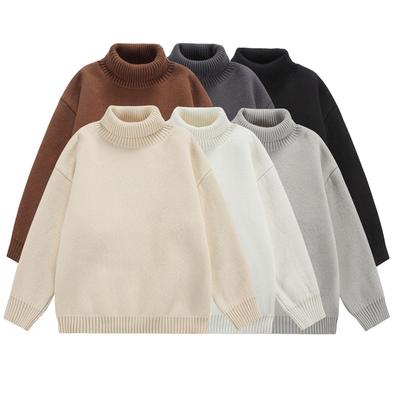Turtleneck Sweater for Men In Autumn and Winter, Large Size Velvet Bottoming Shirt, Trendy Inner Wear, Hong Kong Style Loose Knitted Sweater