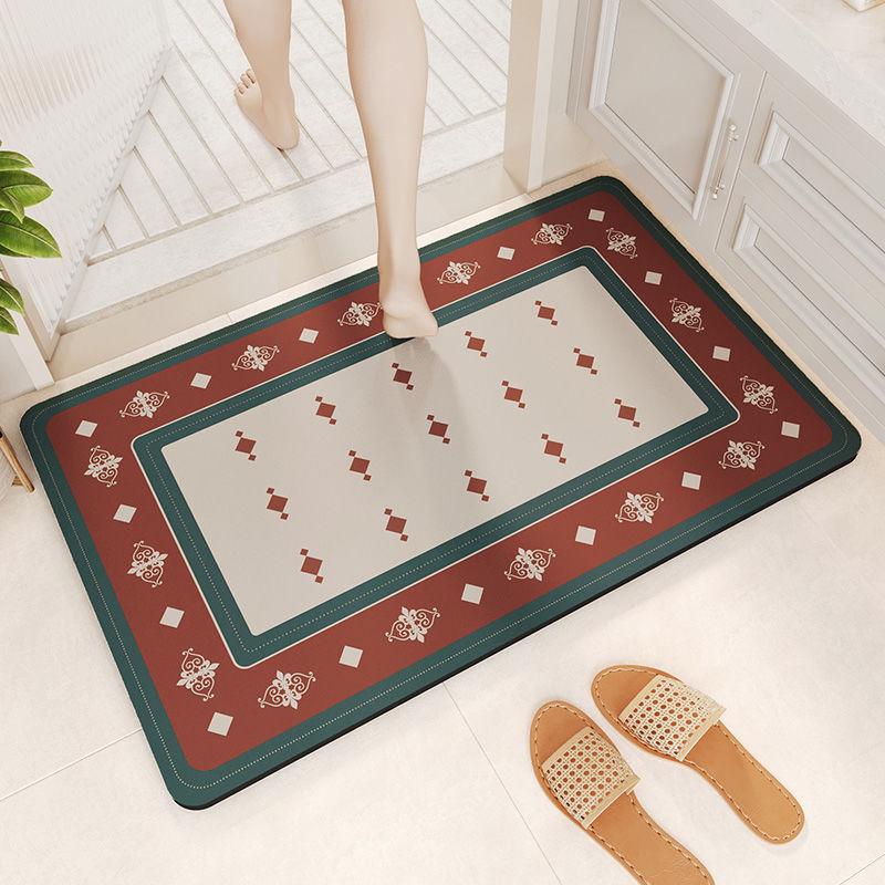 Diatom Mud Bathroom Mat with Strong Water Absorption, Dirt Resistant and Anti Slip Dry Foot Mat At the Entrance of the Bathroom