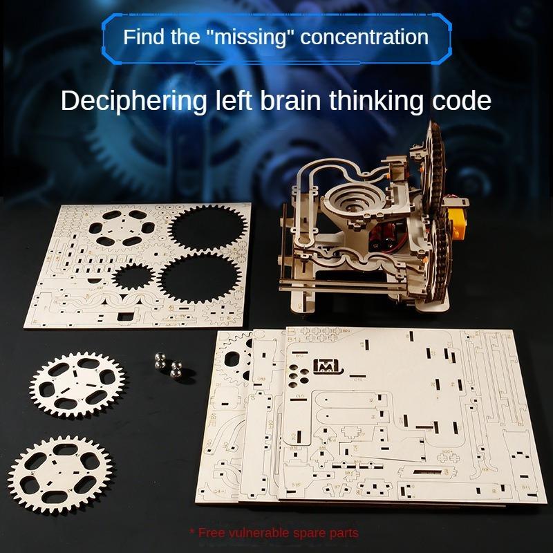 3D Wooden Puzzle - DIY Mechanical Track Balls  Educational Brain Teaser for Adults