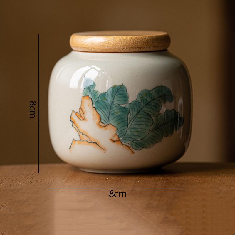 Vintage Ceramic Tea Cans Creative Hand-painted Pattern Tea Box Sealed Storage Jar Candy Jars Household Teaware Accessories
