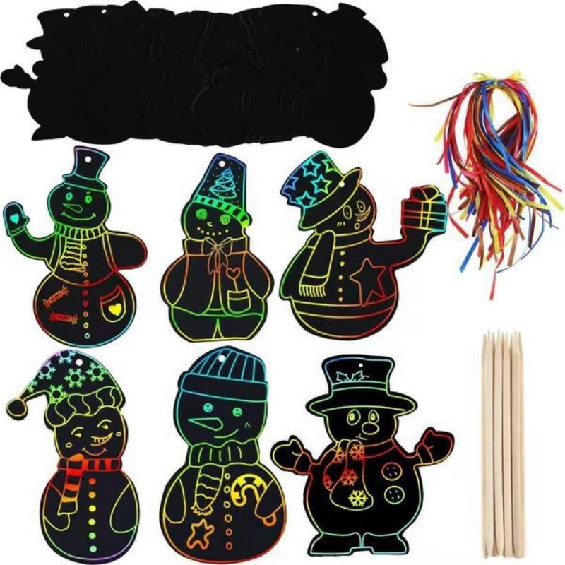 12Pcs DIY Toys Scratching Painting Paper Colorful Scratching Paper For Kids