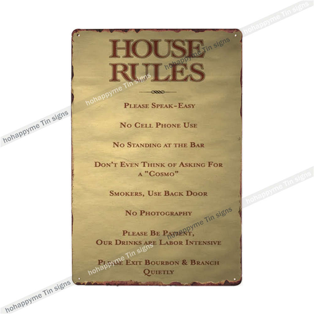 

Таблички с правилами дома Жесть Металлическая Ретро Тарелка Домашний декор Семейные правила Спальня Гостиная Паб Клуб Кафе Винтажный Постер Украшение 20x30см 20x30cm（7.8x11.8inch）