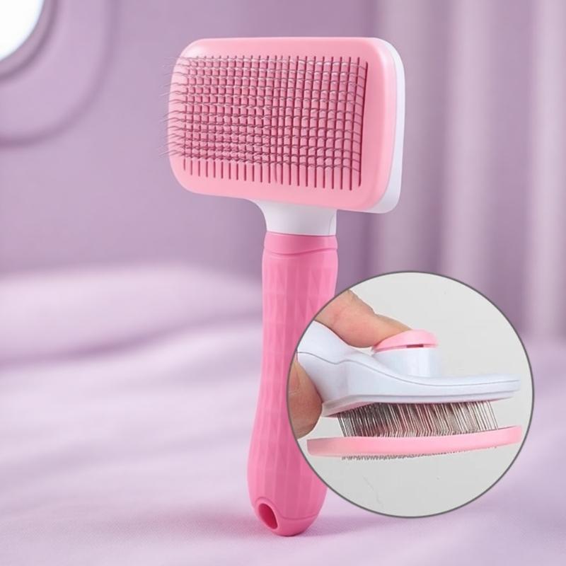 Efficient Pet Grooming Brush For Shedding Control Detangling Furs Soft Rounded Tips Dog Cats Loose Hair Remover Comb