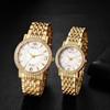 Waterproof Analog Gold Antique Simple Stylish Pair Watch Pair Watch Accessories Anniversary Day Christmas Gift for Boyfriend and Girlfriend Men's