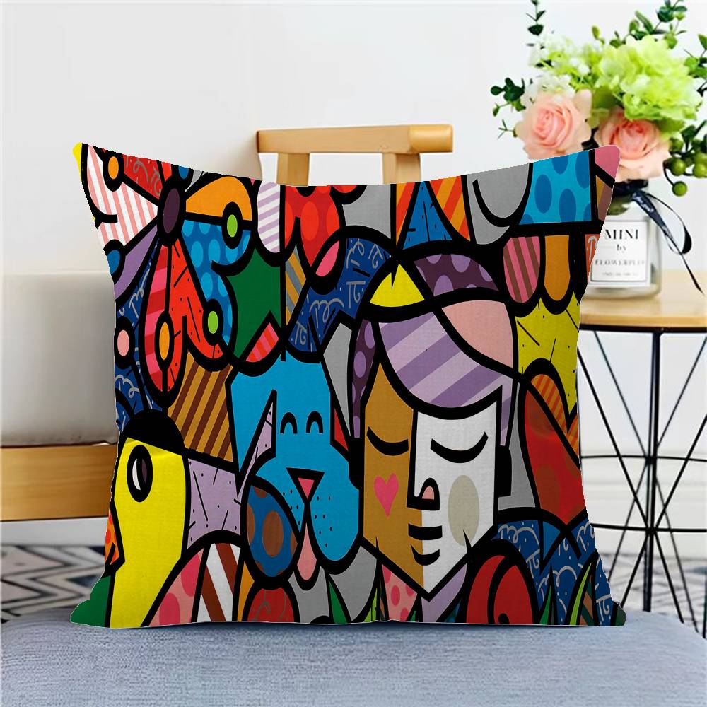 

Britto Art Personalized Picture Text Home Decorative Pillows Household Gifts 45x45cm 26x26Inch