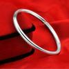 Solid Silver Plated Bracelet for Men Women Fashion Jewelry Smooth Surface Shiny Bangle