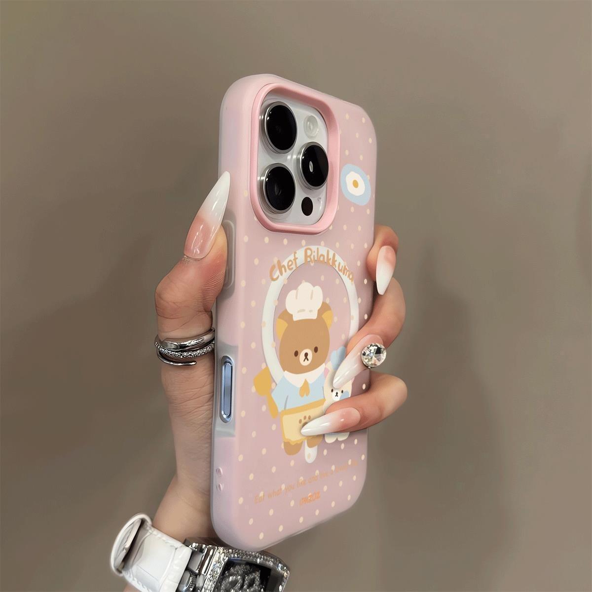 

Magnetic Jelly 2-in-1 Phone Case, Double-layer Phone Case, Magnetic Large Hole Phone Case, 14pm Cartoon Phone Case For iPhone 17PROMAX