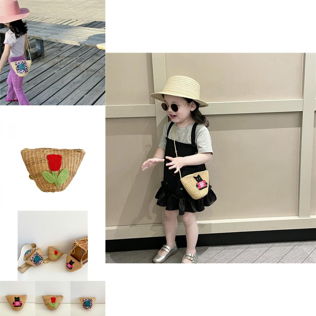 Fashionable Childrens Cute Cat Flower Print Crossbody Bag For Little Girls Perfect For Summer Outings