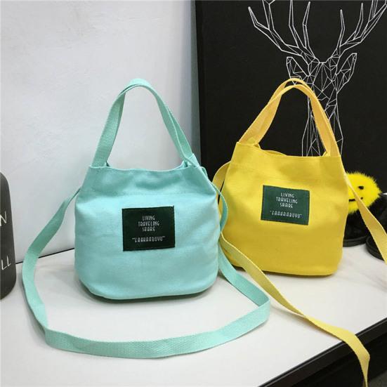 Einfarbige, lässige Damen-Segeltuch-Umhängetasche im Freien