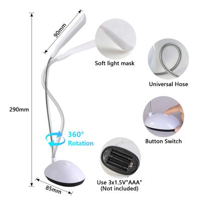 Modern LED Table Lamp Reading Desk Lamp For Study Dormitory Bedroom Bedside Room Reading Battery Light Powered Eye