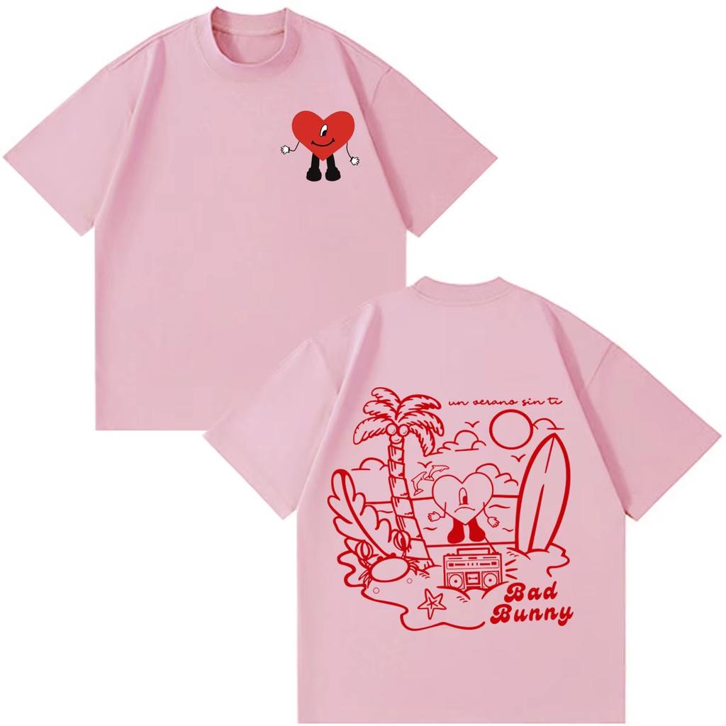 Summer Trendy Unisex Women Fashion Tee Rapper Bad Bunny Tour Debi Tirar Mas Fotos DTMF Print Tees Hip Hop Streetwear Tshirt
