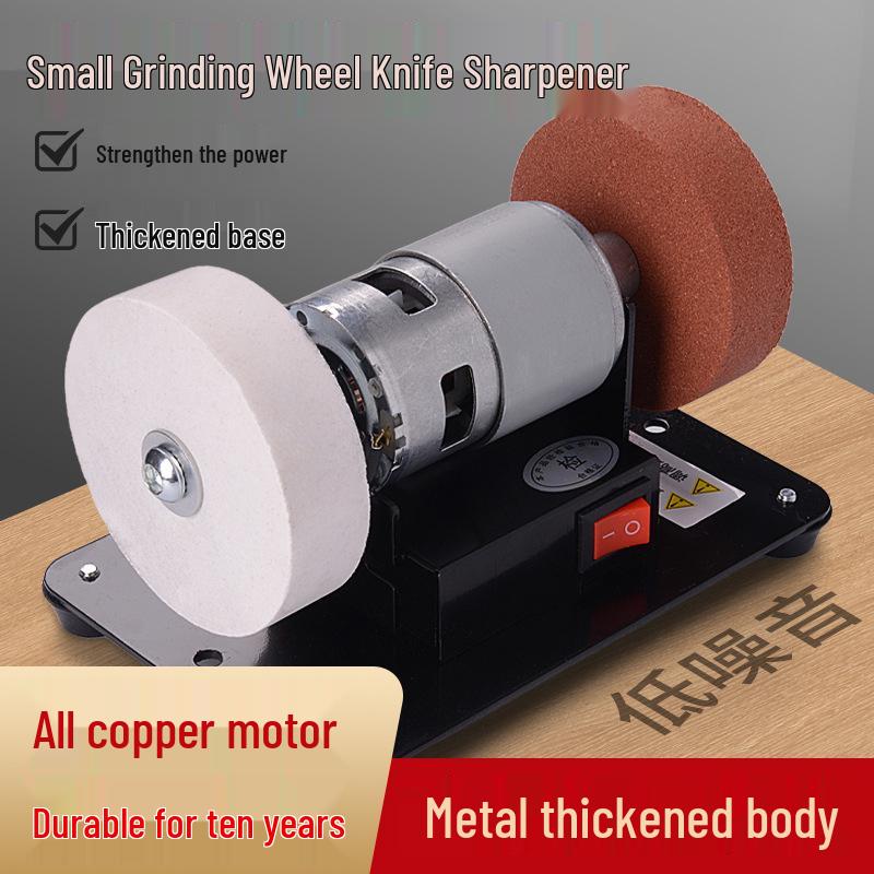 Compact Electric Knife Sharpener and Grinder with Stand for Desktop Polishing