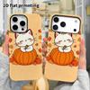 Phone Case: 2D Flat Design Suitable for iPhone 18 17 16 15 14 13 Pro Film Protective Case, Couple Style, Little Cat In a Pumpkin, Christmas and Hallow