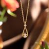 Minimalist and Niche 925 Sterling Silver Water Droplet Pendant Necklace for Women,  of Luxury Gold-plated Jewelry
