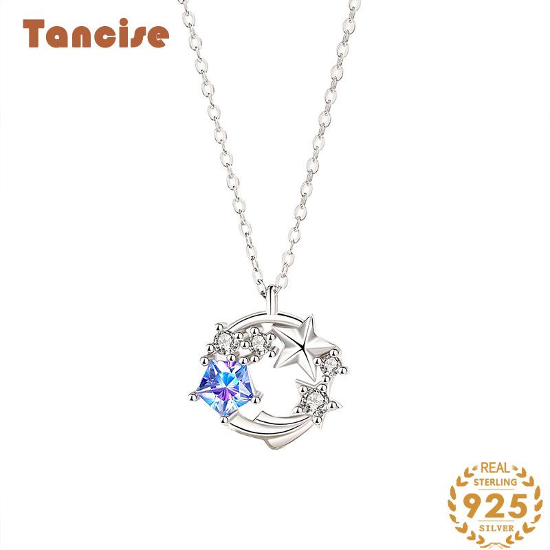 

Танциз S925 стерлингового серебра Роскошное индивидуальное ожерелье с подвеской женское классическое ожерелье прилива