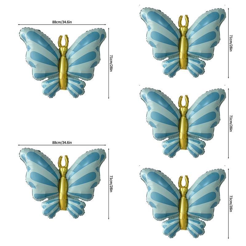 Butterfly Aluminum Foil Balloons 1/5pcs Birthday Air Globos Baby Shower Balloons Party Decoration Supplies Photo Props