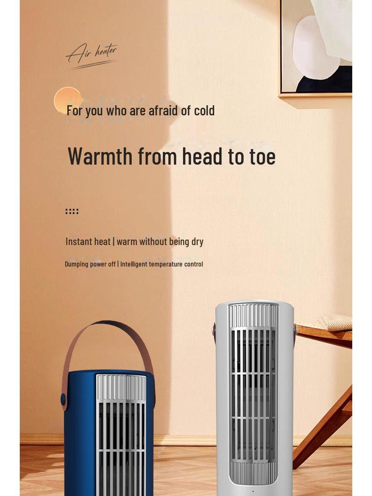 Energy-Efficient Mini Desktop Heater - Fast Heating, Anti-Dump, Ideal for Home & Office Use.