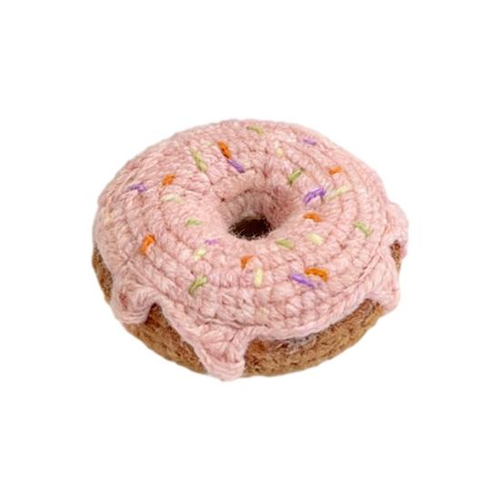 

Knitted Donut Keychain Pendant Hand-Crocheted Donut Shape Bag Charm Cute Keychain Pendant for Friends Accessories Gifts A