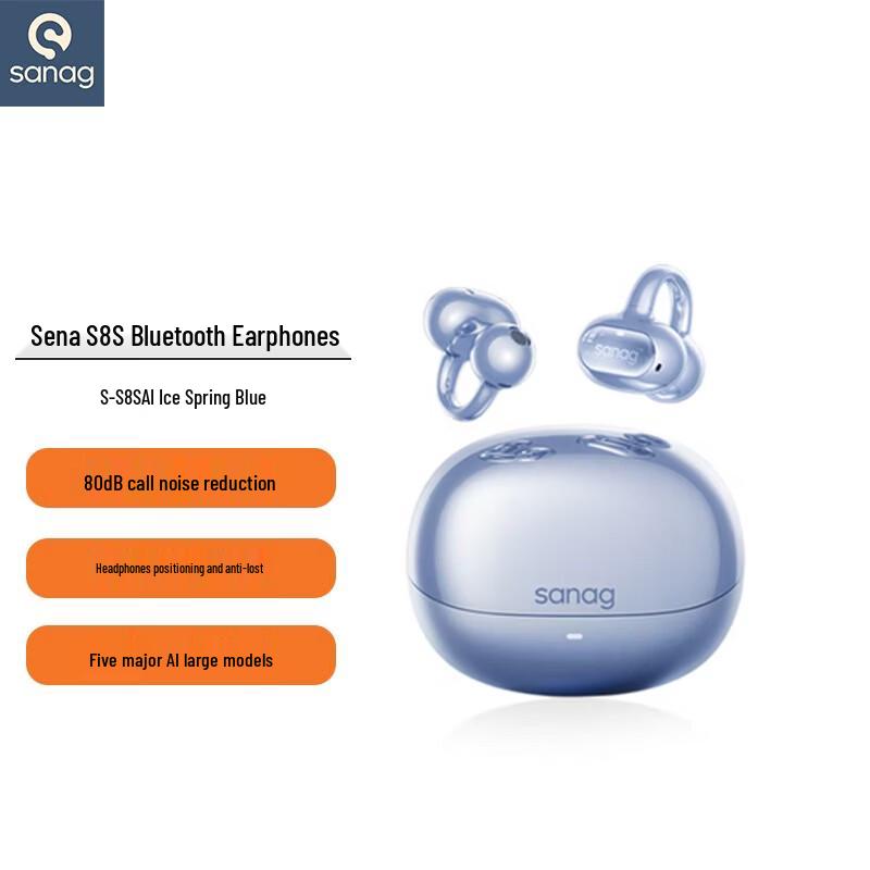 

SANAG S8S AI Bone Conduction Ear Clip Earphones