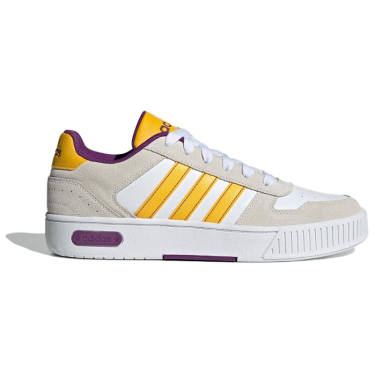 Adidas Neo D-Pad Classic Non-Slip Wear-Resistant Breathable Low-Top Skate Shoes Unisex Sneakers White Yellow Purple JI2564