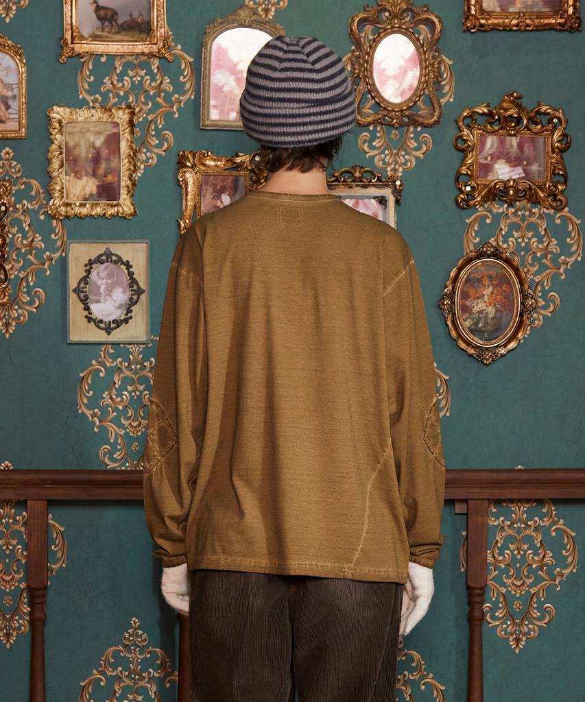 UNALLOYED Dyed Argyle Long Sleeve T-Shirt / Olive