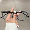 Premium Cat'S Eye Diamond-Encrusted Anti-Blue Glasses Retro Simple Plain Artifact Flat Mirror