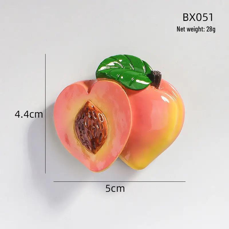 2024 3D Fruit Refrigerator Magnet: Creative Resin Decor & Cute Food Toy