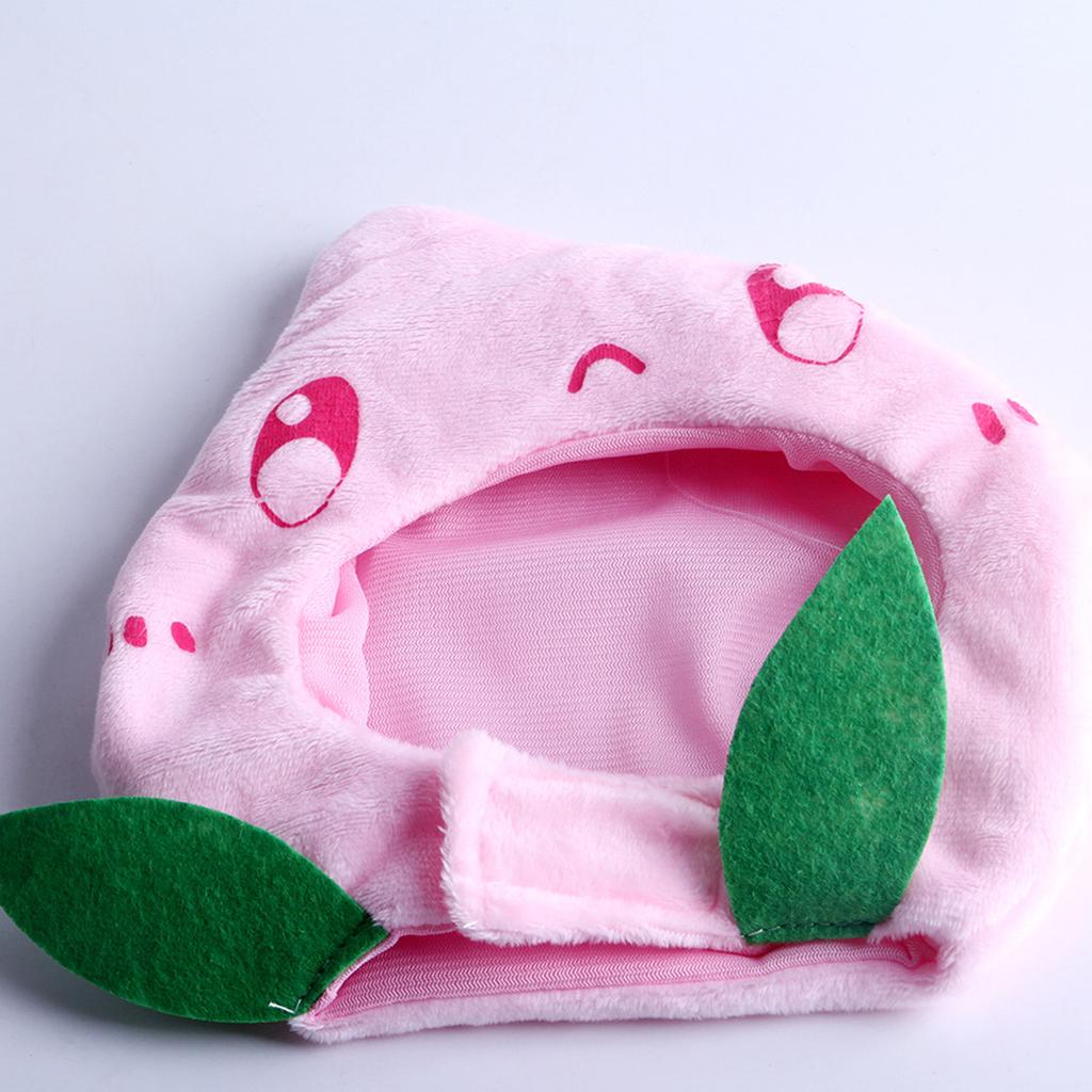 Katzenkostüm Hut Verstellbar Weich Waschbar Niedlich Fruchtform Plüsch Katzenkopfbedeckung für Täglich Festival Party Rosa