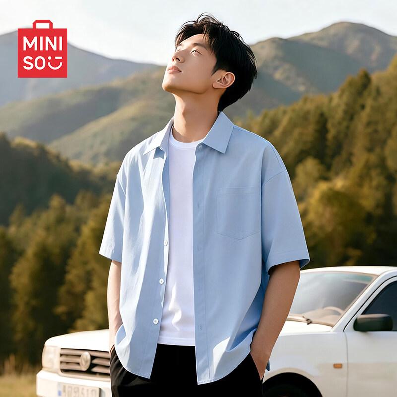 Miniso Men s Ice Silk Short Sleeve Casual Shirt M