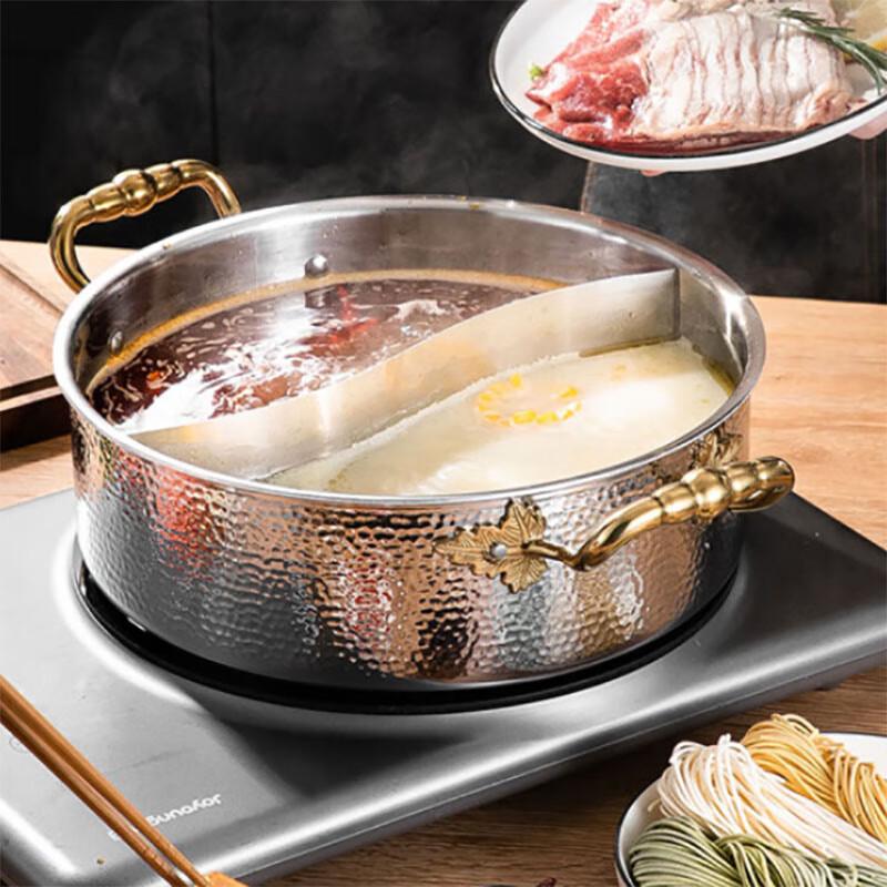Hexicheng 3-Ply 304 Stainless Steel Hammered Hot Pot