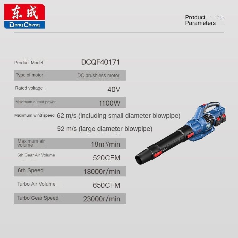 Rechargeable Brushless Hair Dryer 40v 1100w Industrial Grade Construction Dust Collector DCQF40171