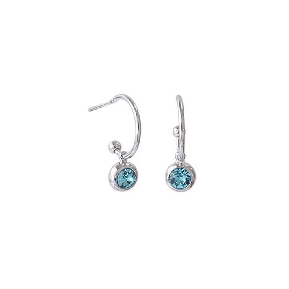 E364 4mm Aqua Austrian Crystal Earrings