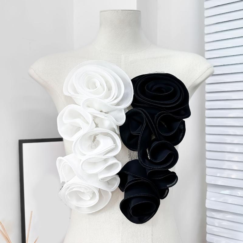 3D Ruffle Flower Appliques Handcraft Materials Kits Crafting Garment Accessories Dance Costume Project Sewing On Patches