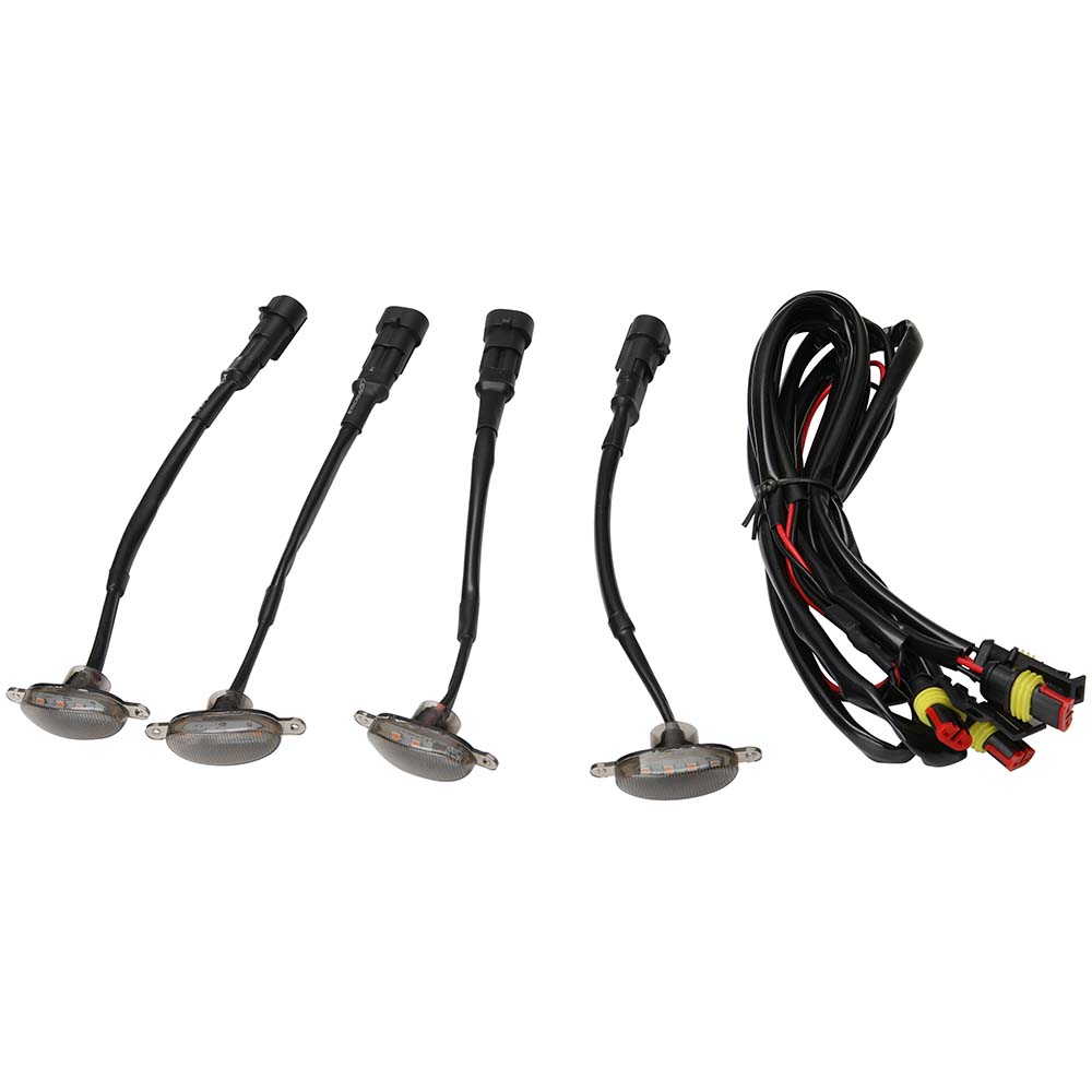 4pc 12V Smoked Lens Amber White Front Grille Lighting Kit For 2014- Toyota 4Runner TRD Pro