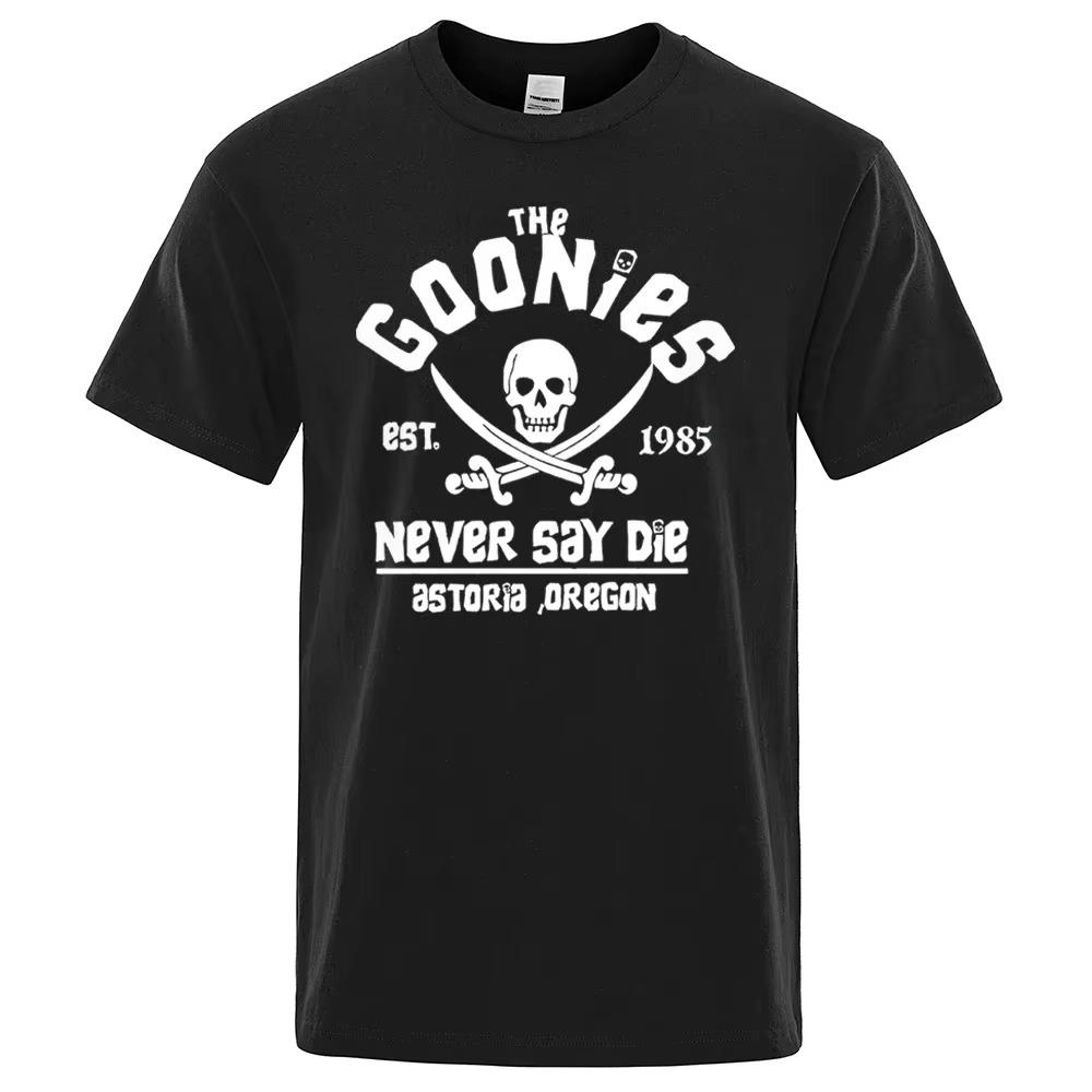 Hip Hop T Shirts Men Women Oregon Pirate Flag Never Say Die Astoria Casual Tee Shirt Cotton Breathable Brand Tops Short Sleeve