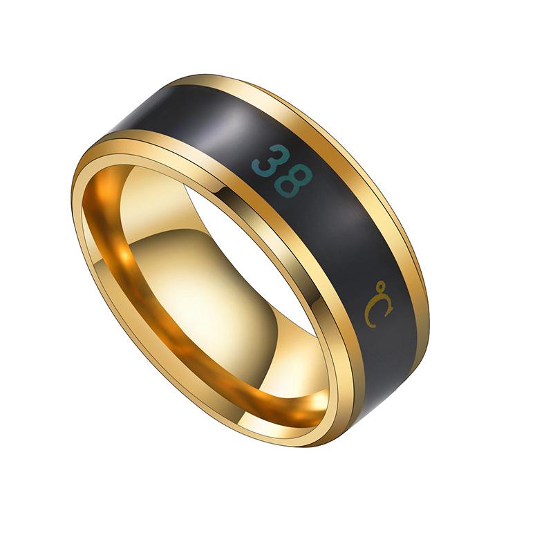 Smart Temperature-Sensitive Stainless Steel Couple Ring - European & American Fashion Jewelry