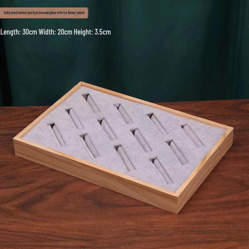 Solid Wood Jewelry Display Stand for Bracelets and Rings