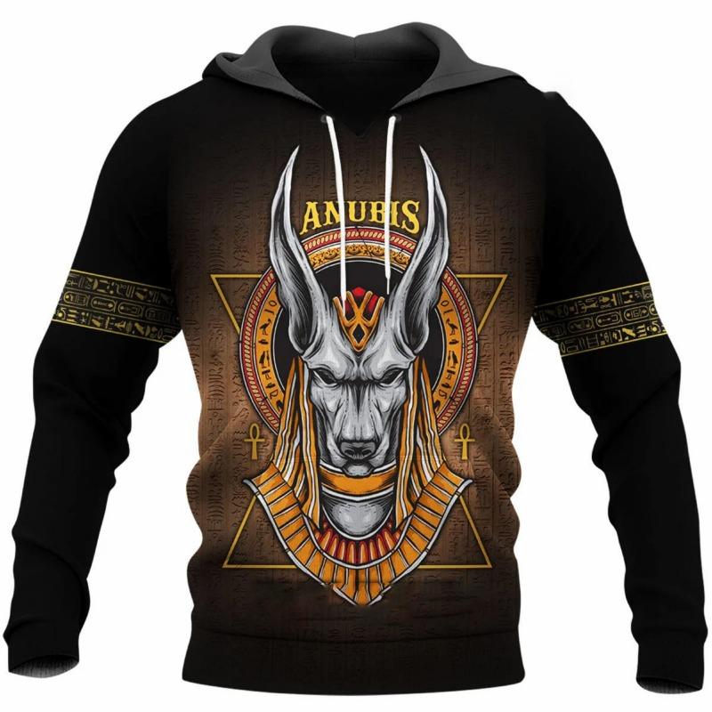 Мужская толстовка с капюшоном Eygpt Anubis Design Hoodies 3D Print Graphic Tops Autumn Long Sleeve Streetwear Hooded Hoodie For Men Clothes S 1955₽