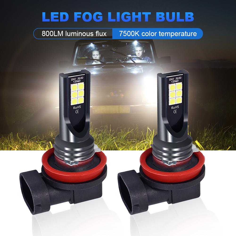H4 H7 Car Headlight Bulb 7500K 24W Fog Lamp Super Bright LED Driving Lights 50000 Hours Life 12V-24V Car Replacement Accessories