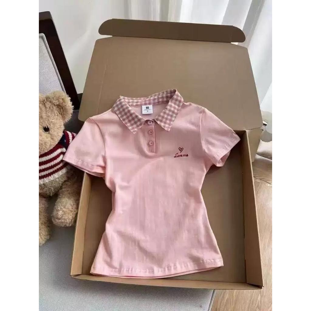 TrendHub Amerikanische Vintage T-Shirts Damen Kurzarm Retro Bodycon Y2k Crop Top Büro Dame Koreanische Mode Harajuku Subkultur T-Shirts