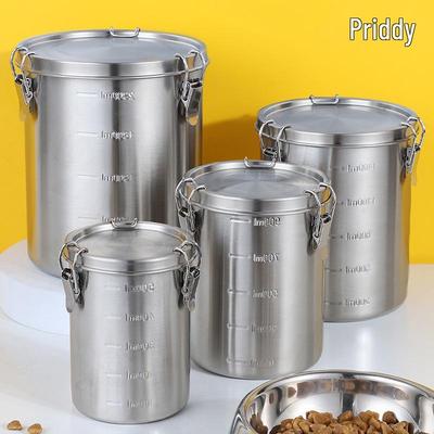 Sealed 304 Stainless Steel Pet Food Storage Container for Dogs & Cats
