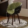 Swivel Solid Wood Vanity Stool with Backrest, Rotating Makeup Chair Comfortable Dressing Table Bench for Bedroom Home