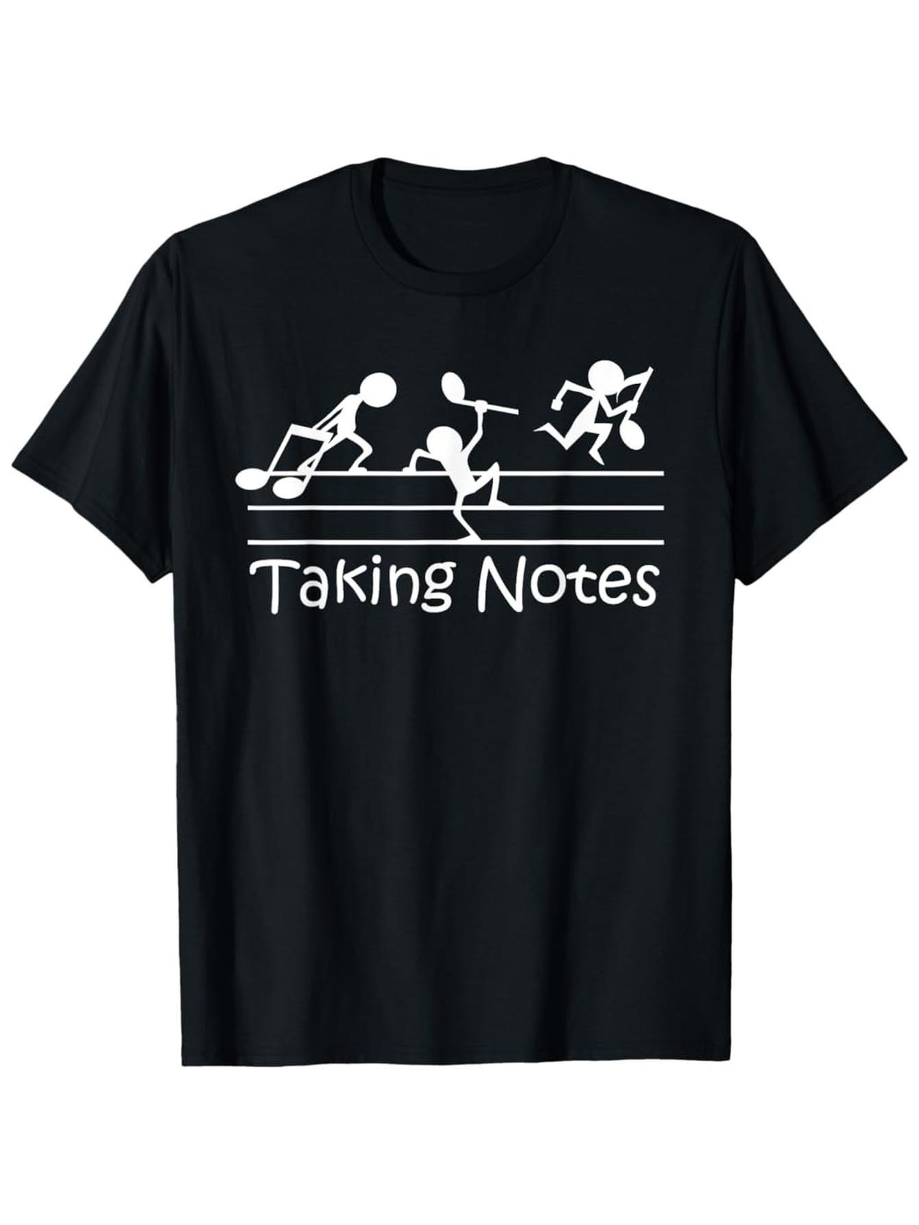 

Musical Taking Notes Music Lovers Vintage Teachers Funny design -100% cotton O-neck short sleeve men s printed T-shirt. 4XL