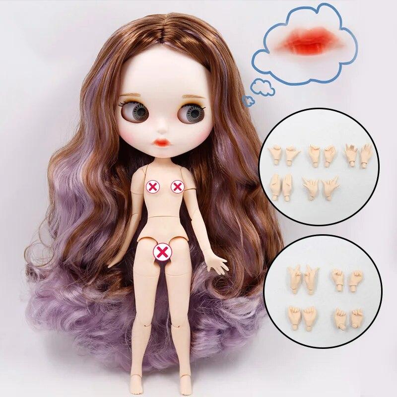 ICY DBS Blyth Doll No. 4 Curved Lips Custom Matte Face with Eyebrow Joint Body 1/6 Bjd Anime