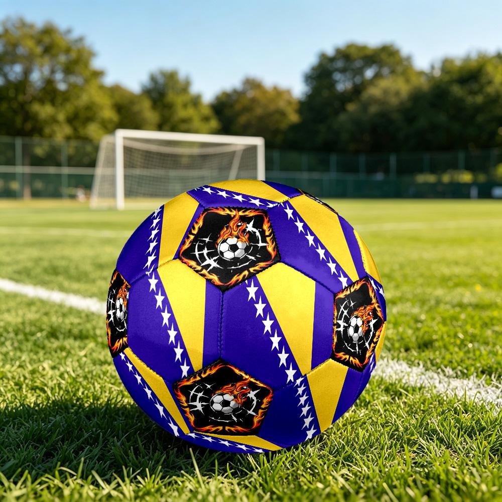 1pc Bosnia Sports Theme Stars Size 5 Soccer Ball Professional Match Training Football Indoor &Outdoor Sports Ball Lightweight Durable C6631