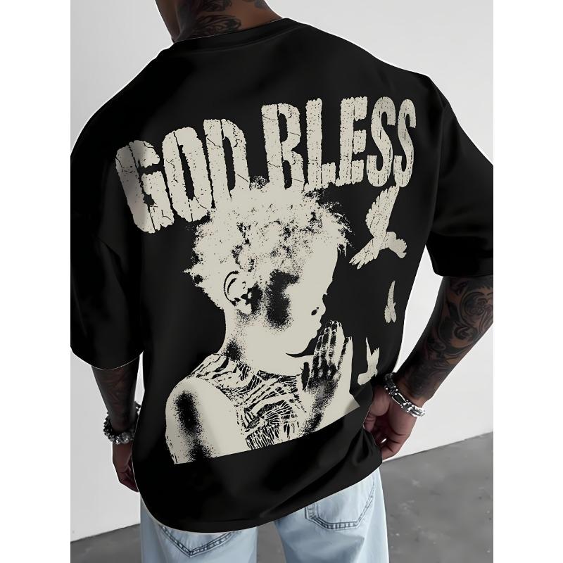 The new men's T-shirt for the summer of 2025 features a casual fashionable comfortable and breathable 3D letter pattern print