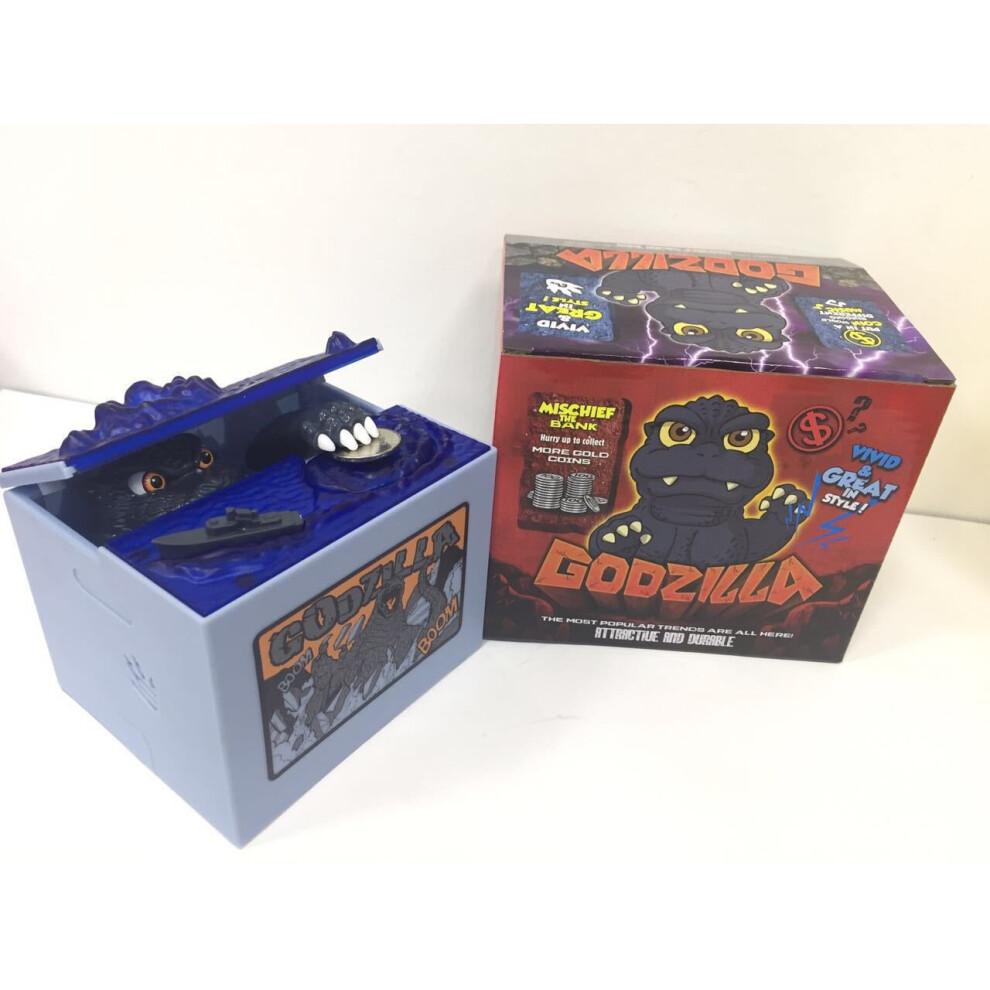 Caixa de Dinheiro Elétrica Dinossauro Godzilla Cofrinho Brinquedo Com Música Presente