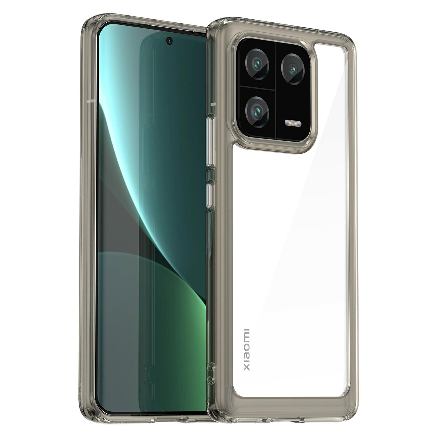 

For Xiaomi 13 Pro 5G Case TPU +Acrylic Protective Clear Phone Cover Transparent Grey
